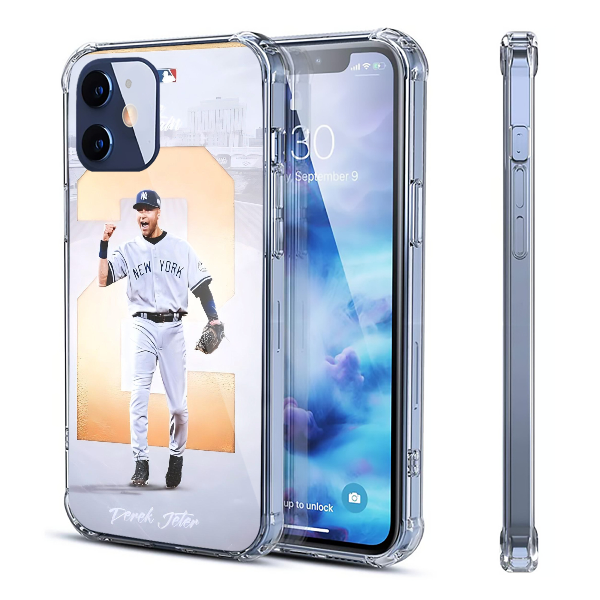Derek Jeter 112 Clear IPhone 12 Case – Soft TPU With UV Print – Enhanced Drop Protection, Precise Fit, Anti-Fingerprint, Customizable Design, Scratch-Resistant, Yellow-Resistant